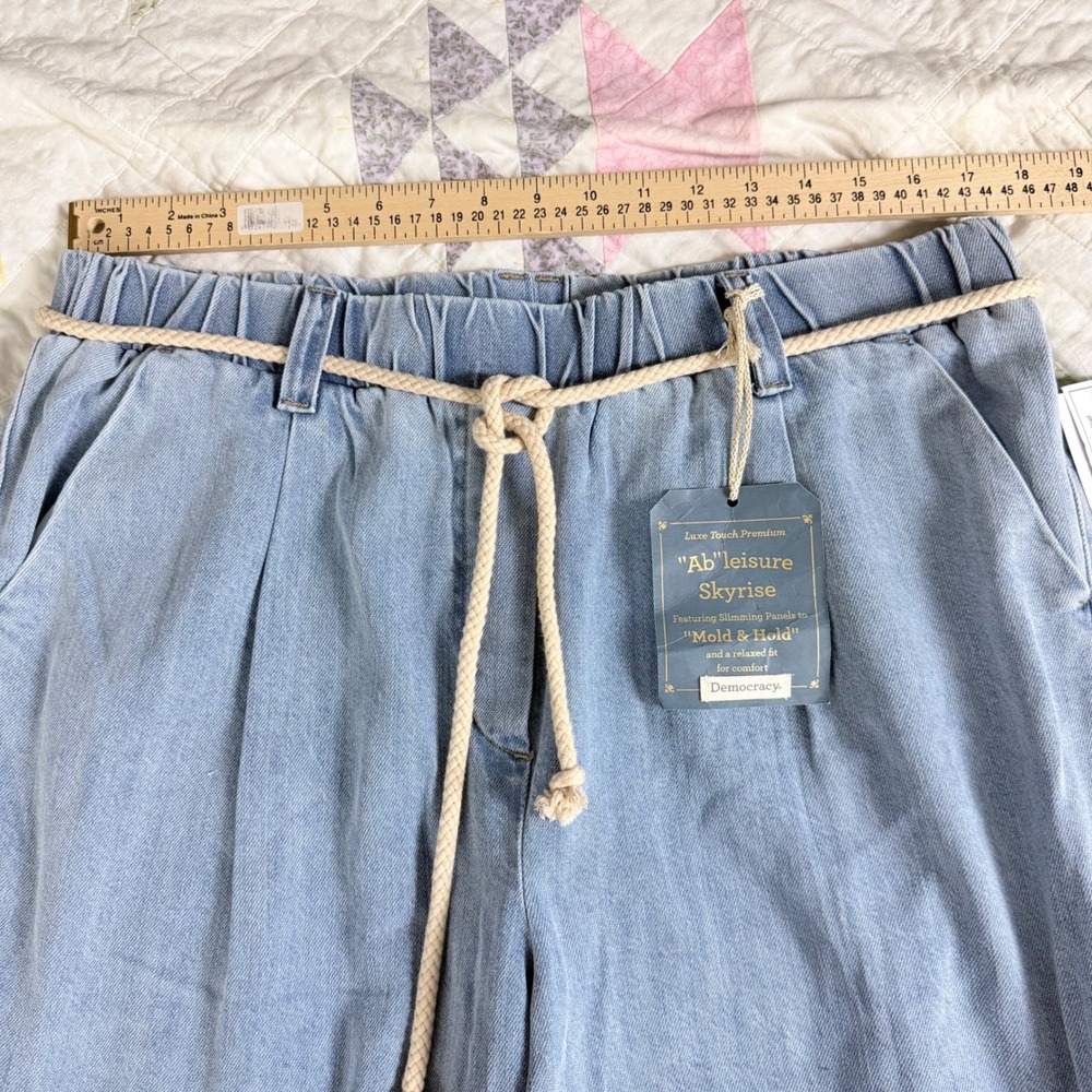 NEW Democracy Ab-leisure Skyrise Wide Leg Jeans Light Wash Blue XL B2735VLN - Picture 10 of 13